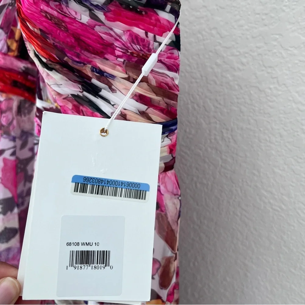 NEW Mac duggal white pink red Floral gown size 10 - Picture 11 of 13